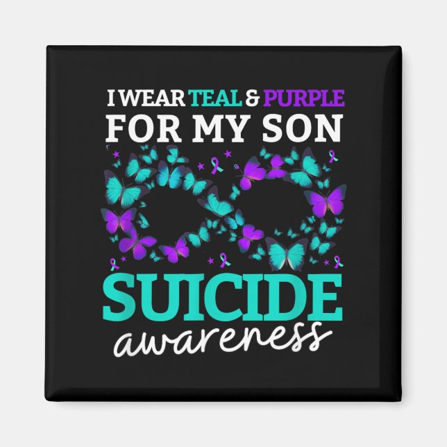 Íman Eu Uso Roxo E Azul Turquesa Pelo Meu Filho Prevenç (Frente)