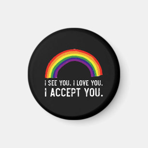 Íman Eu Vejo Eu Amo Você Eu Aceito Você Camiseta Orgulh