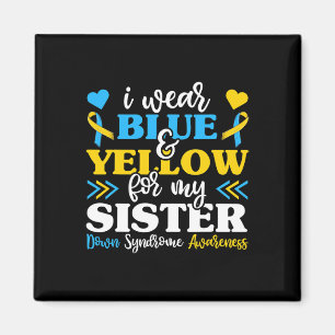 Íman Eu Visto Amarelo Azul Para Minha Irmã Baixo Síndro