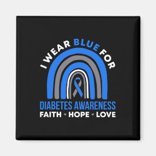 Íman Eu Visto Azul Para A Consciência Da Diabetes Fé Es
