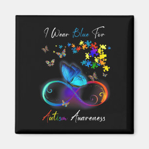 Íman Eu Visto Azul Para Camisa De Consciência Autismo Q