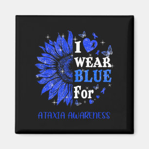 Íman Eu visto Blue Twinkle Heart Sunflower Ataxia Aware