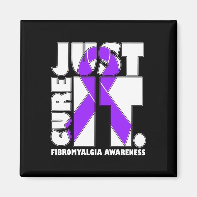 Íman Eu Visto Fibromialgia Roxa de Fita Consciência (Frente)