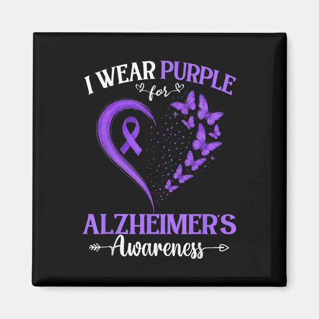 Íman Eu Visto Roxo Para Awarenes De Heimers De Borbolet (Frente)