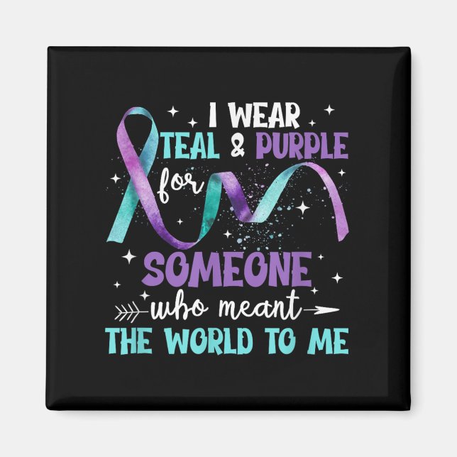 Íman Eu Visto Teal &amp; Roxo Para Alguém Que Eu Amo Su (Frente)