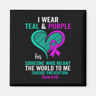 Íman Eu Visto Teal E Roxo Para A Prevenção Do Suicídio