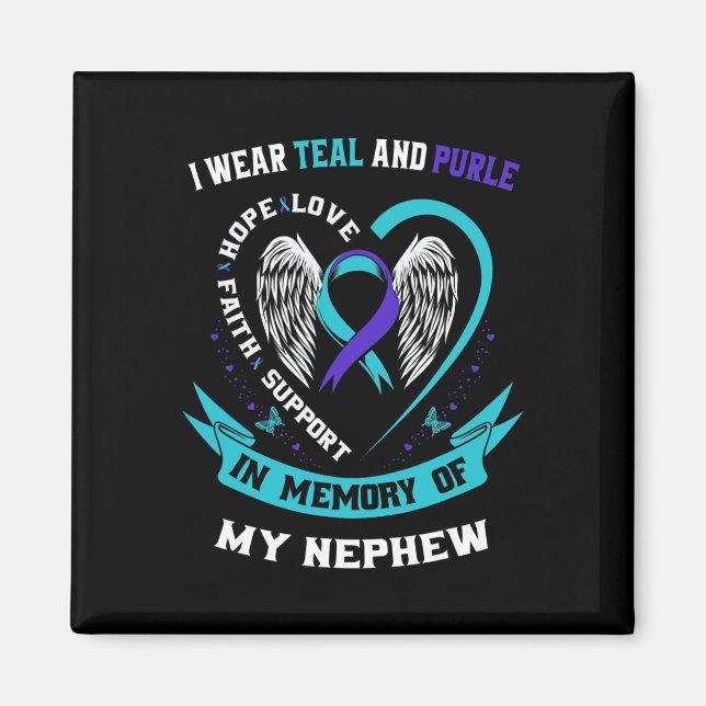 Íman Eu Visto Teal E Roxo Para Meu Sobrinho Suicida (Frente)