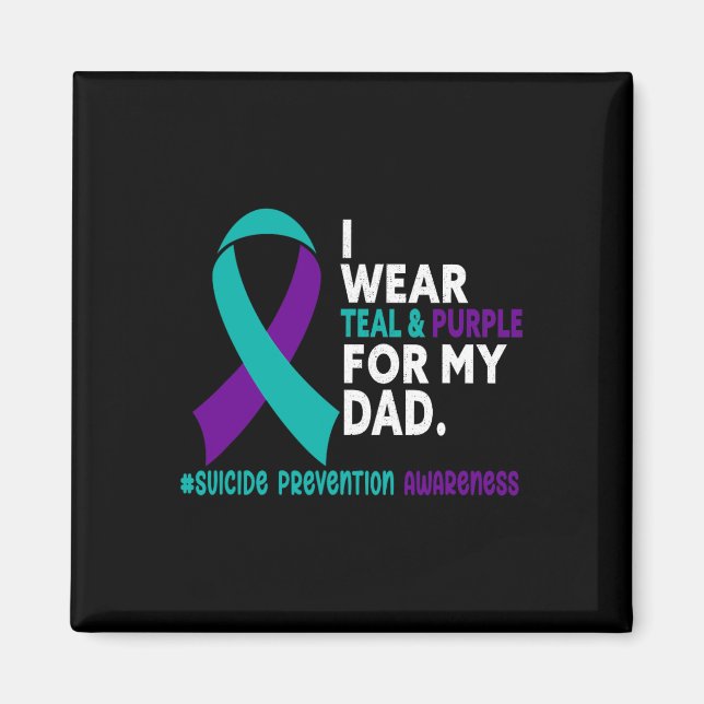 Íman Eu Visto Teal E Roxo Pelo Meu Pai Suicida Preventi (Frente)
