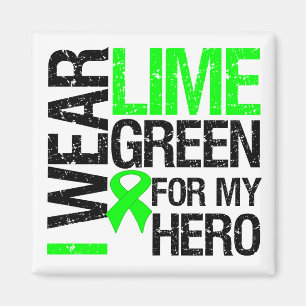 Íman Eu Visto Verde limão Para O Meu Herói - Linfoma