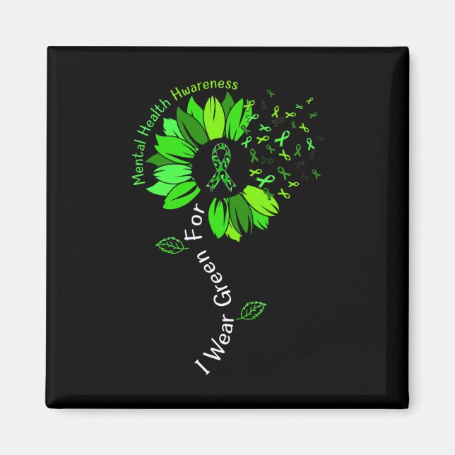 Íman Eu Visto Verde Para A Sensibilização Mental Para A (Frente)