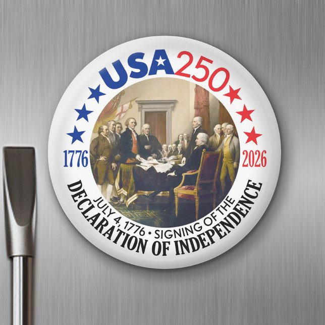 Íman EUA 250 - 1776-2026 - Declaração de independência (USA 250 - Celebrate America - American Revolution 250 Magnet)