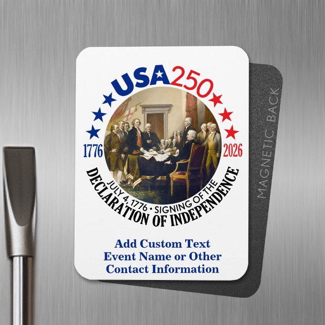 Íman EUA 250 - 1776-2026 - Declaração de independência (USA 250 Magnet - Celebrate America)