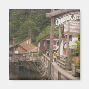 Íman EUA, Alasca, Ketchikan, Creek Street, centro da ci