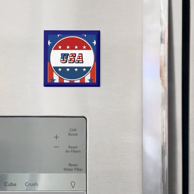 Íman EUA - Bandeira Americana e Estrelas no Círculo #2 (In Situ (Fridge))