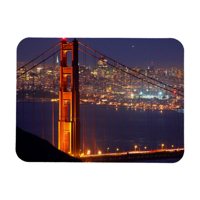Íman EUA, Califórnia. Ponte Golden Gate à Noite (Horizontal)