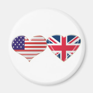 Íman EUA e design BRITÂNICO da bandeira do coração
