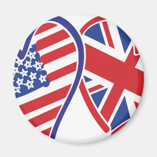 Íman EUA e Reino Unido em Corações Mostrando o Amor
