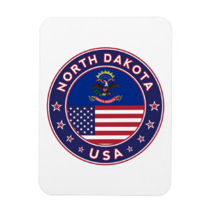Íman EUA_ESTADOS - WITH_FLAG_Dakota_Norte_circundar_wit