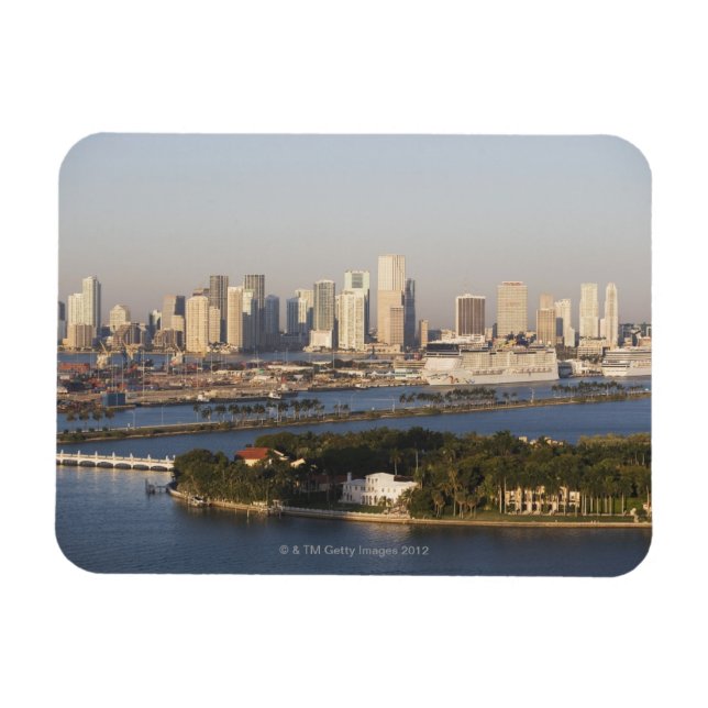 Íman EUA, Flórida, Miami, paisagem urbana com linha cos (Horizontal)