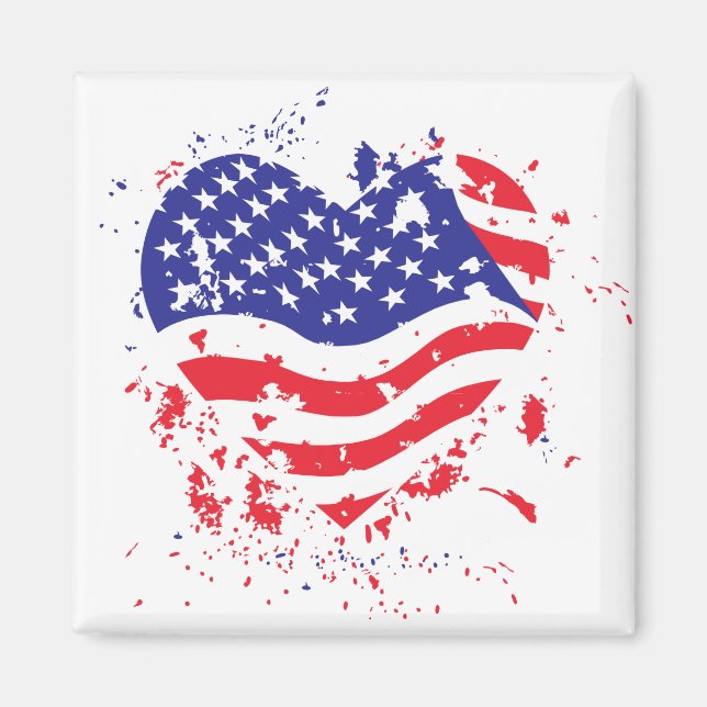 Íman EUA-Heart-Paint-Splatter (Frente)