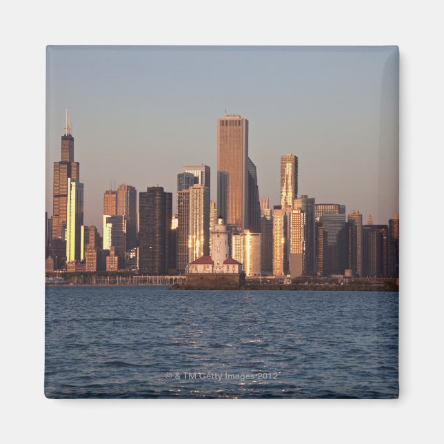 Íman EUA, Illinois, Chicago, linha do horizonte sobre o (Frente)