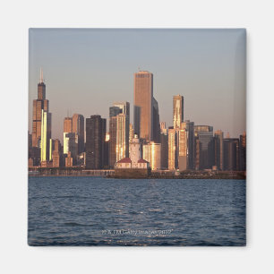 Íman EUA, Illinois, Chicago, skyline da cidade sobre o