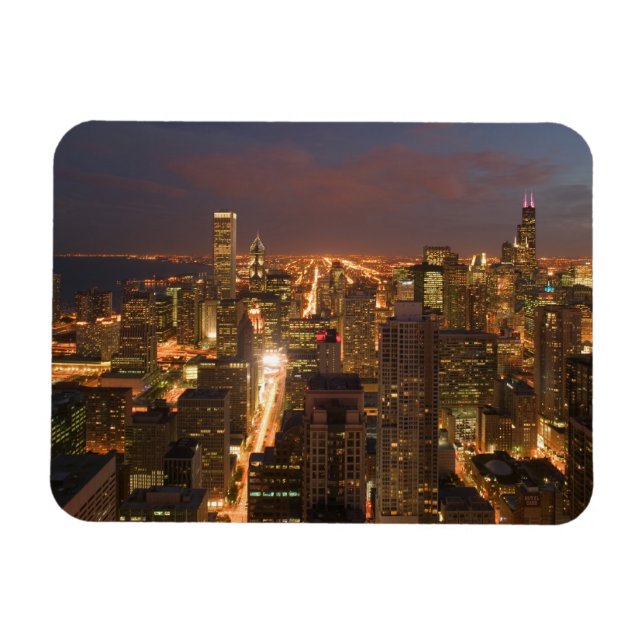 Íman EUA, Illinois, Chicago: Visão noturna do Loop 2 (Horizontal)
