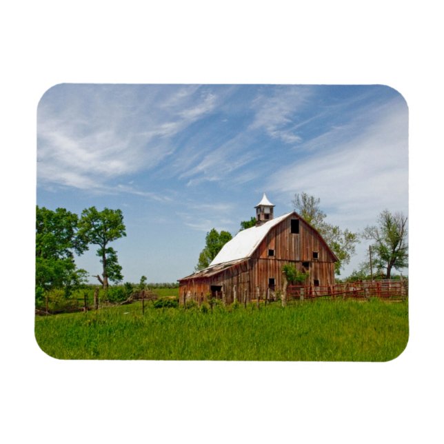 Íman EUA, Kansas. Red Barn Antigo (Horizontal)