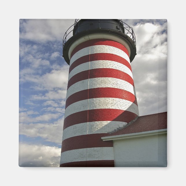 Íman EUA, Maine, Lubec. Farol West Quoddy Head (Frente)