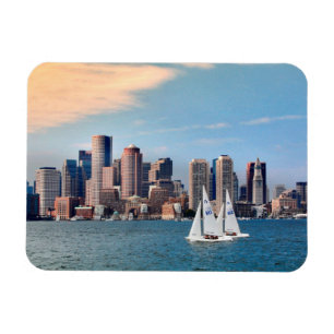 Íman EUA, Massachusetts. Vista aérea da orla de Boston 