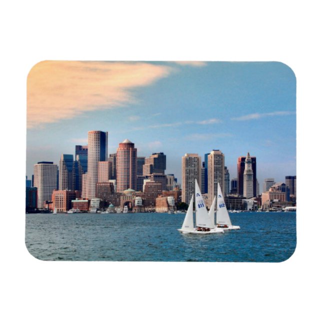 Íman EUA, Massachusetts. Vista aérea da orla de Boston  (Horizontal)