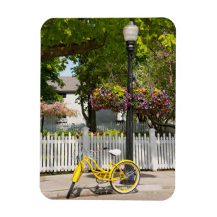 Íman EUA, Michigan, Ilha Mackinac. Bicicleta Amarela