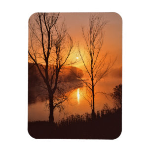 Íman EUA, Nova Inglaterra, Maine. Nascer do Sol de Outo