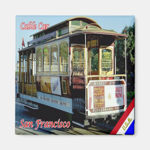 Íman EUA - San Francisco - Carro de Cabo Quadrado de Á