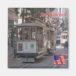 Íman EUA - San Francisco - Carro de Cabo Quadrado de Á