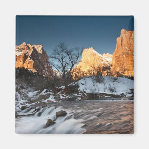 Íman EUA, Utah, Parque Nacional Zion. Nascer do sol na