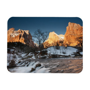 Íman EUA, Utah, Parque Nacional Zion. Nascer do sol na