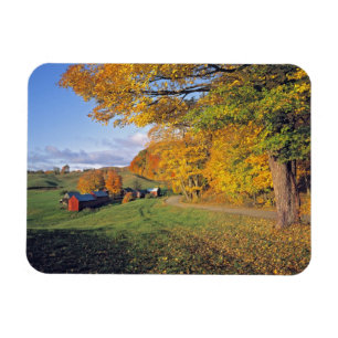 Íman EUA, Vermont, Jenne Farm. Outono chega a Jenne