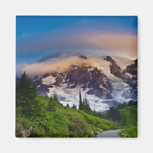 Íman EUA, Washington, Mt. Rainier. Sol da manhã
