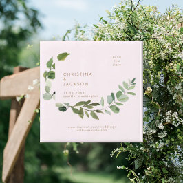 Íman Eucalyptus Blush Wedding Square Salve a Data