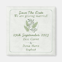 Eucalyptus & Fern Rings Casamento Salvar A Data