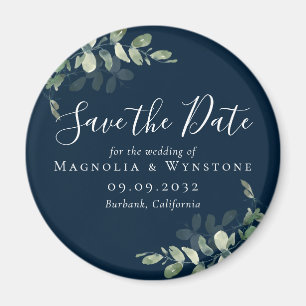 Íman Eucalyptus Wedding Save The Date Magnet