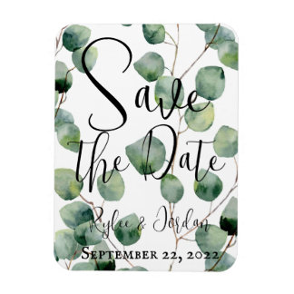 Íman Eucalyptus Wedding Save The Date Magnet