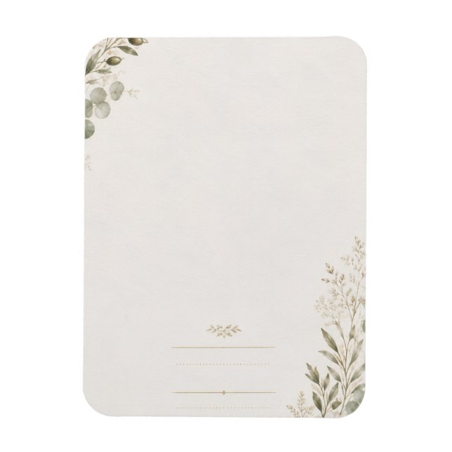 Íman European Wedding Invitation in Olive Green (Vertical)