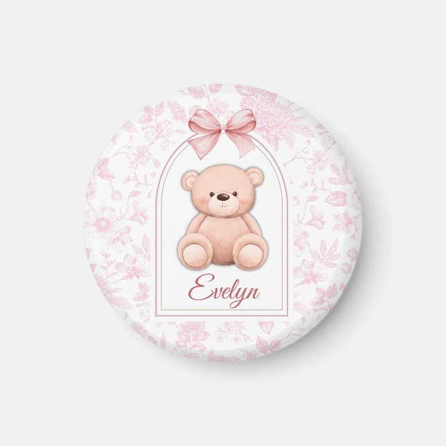Íman Evelyn | Design de Enfermeiro de Urso Rosa Persona (Frente)