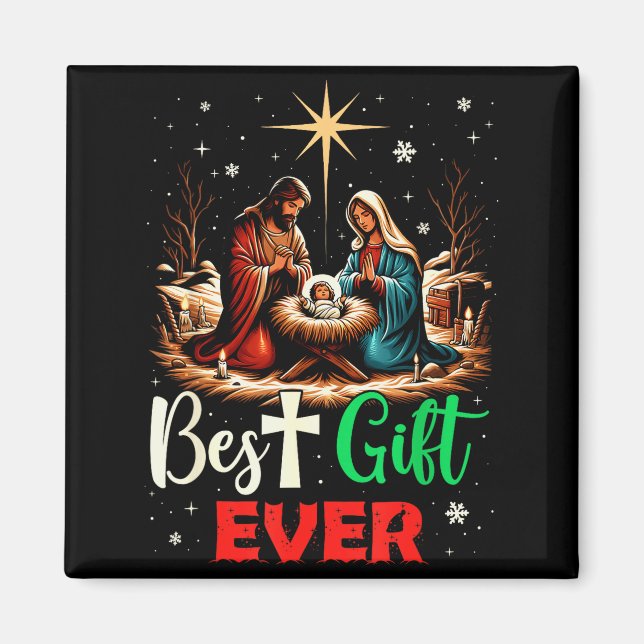 Íman Ever Christmas Cool Jesus Nativity Scene Christian (Frente)