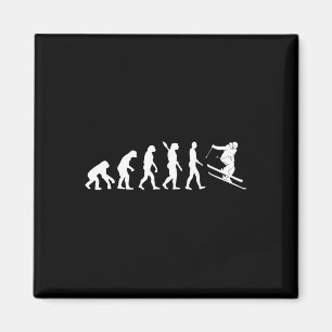 Íman Evolução do Esqui Esquiador Engraçado Esqui Livre
