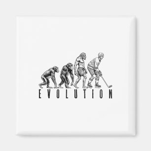 Íman Evolução do Jogador de Hóquei no Gelo Homem Macaco