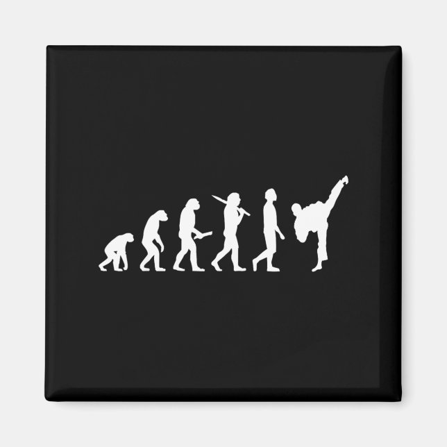 Íman Evolução engraçada de Karate Taekwondo - Karateca (Frente)