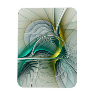 Íman Evolução Fractal, Arte Abstrata Turquesa Dourada
